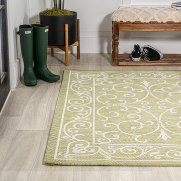 Charleston Vintage Filigree Textured Weave Indoor/outdoor Area Rug